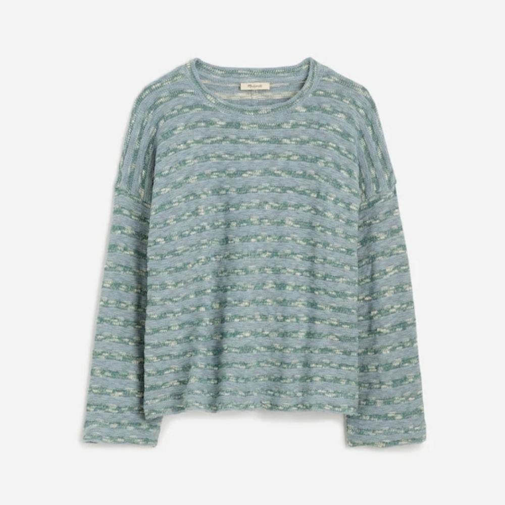 NWT Madewell Crewneck Long-Sleeve Knit Tee in Stripe Size S